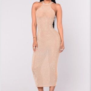 Nude Rhinestone Dress